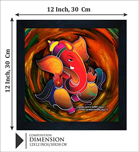 Nobility Ganesha Wall Art Statue UV Coated Multi-Effect Digital Reprint Painting