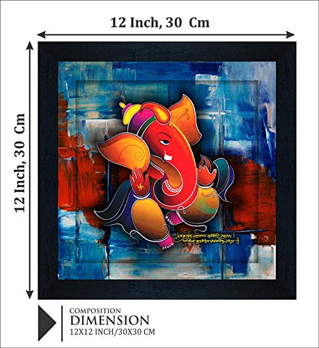 Nobility Ganesha Framed Painting Modern Wall Art Decor Statue