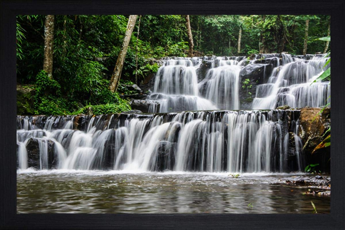 Nobility Nature Waterfall Large Synthetic Framed UV Digital Reprint Painting