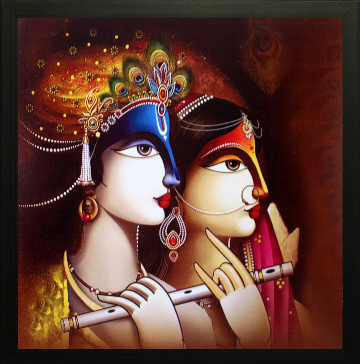 আভিজাত্য রাধা কৃষ্ণ এক্সক্লুসিভ ফ্রেমযুক্ত ওয়াল আর্ট পেইন্টিং