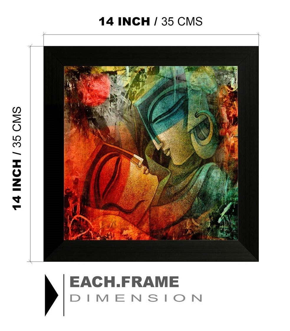 Nobility UV Textured Radha Krishna Wall Art Religious Modern Art Framed Painting