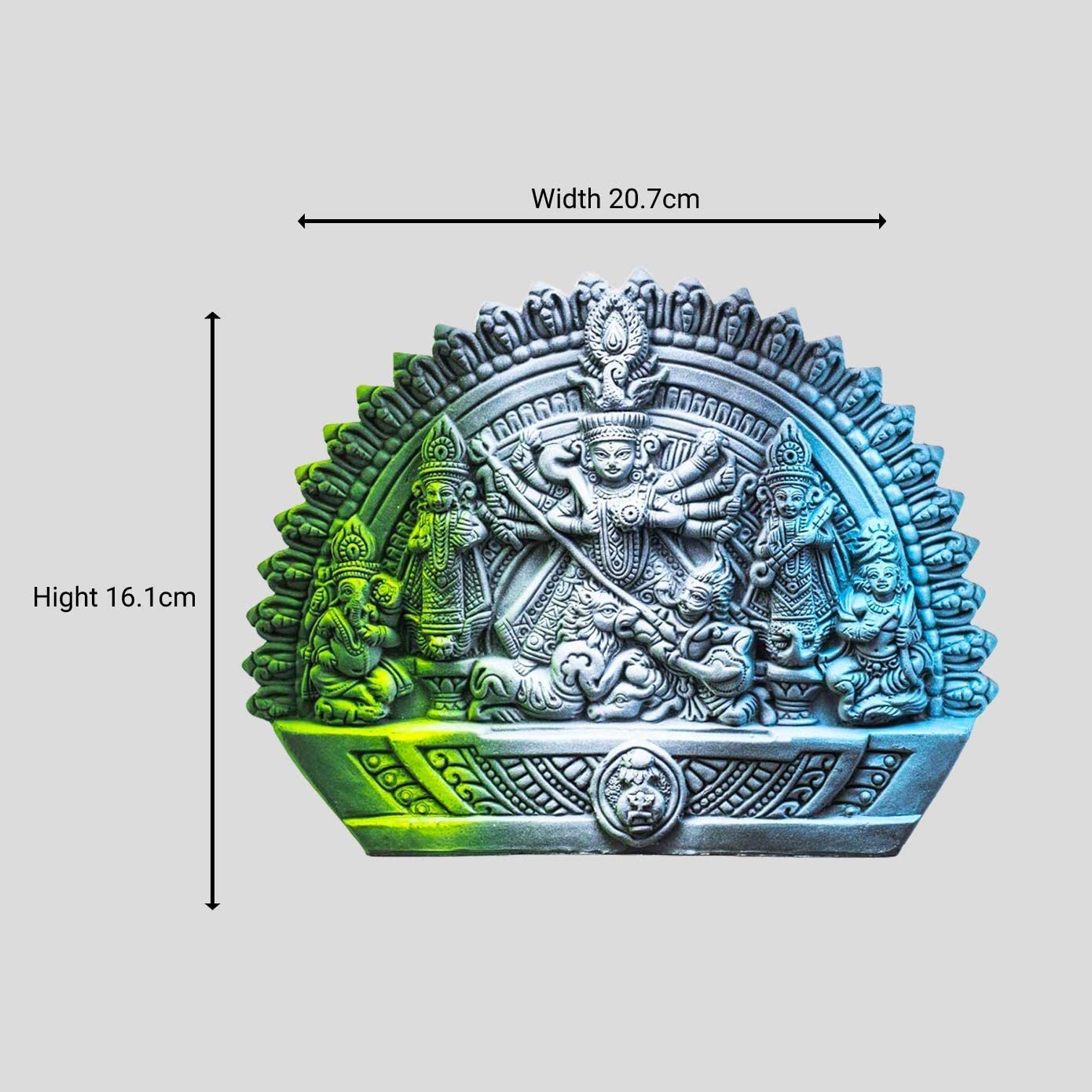 Bengalen Terracotta Goddess Maa Durga Devi Idol with family Durga Murti