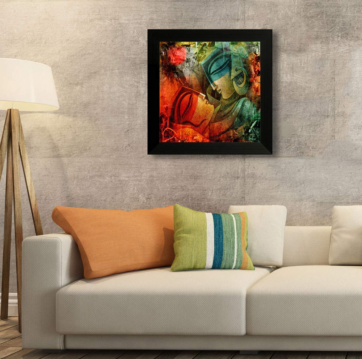 Nobility UV Textured Radha Krishna Wall Art Religious Modern Art Framed Painting