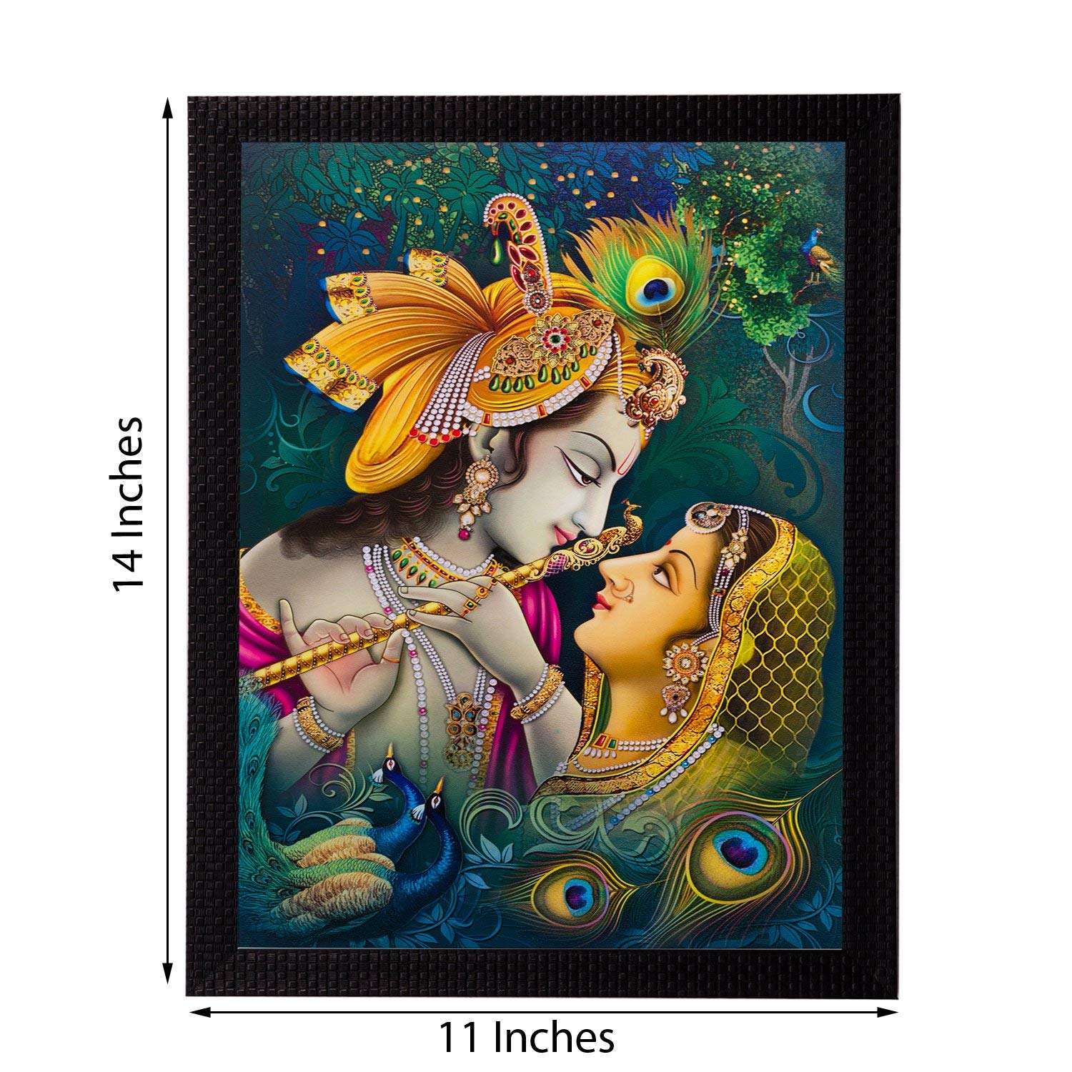 আভিজাত্য রাধা কৃষ্ণ ফ্রেমড পেইন্টিং ইউভি টেক্সচার্ড ডিজাইন ধর্মীয় ওয়াল আর্ট ডেকোর শোপিস মূর্তি প্রতিমা মূর্তি