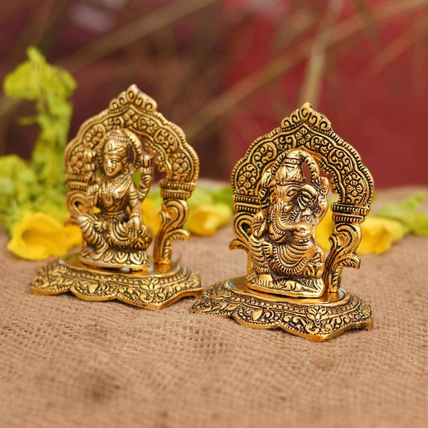 Bengalen Aluminium Laxmi Ganesha Set Idol Showpiece Statue