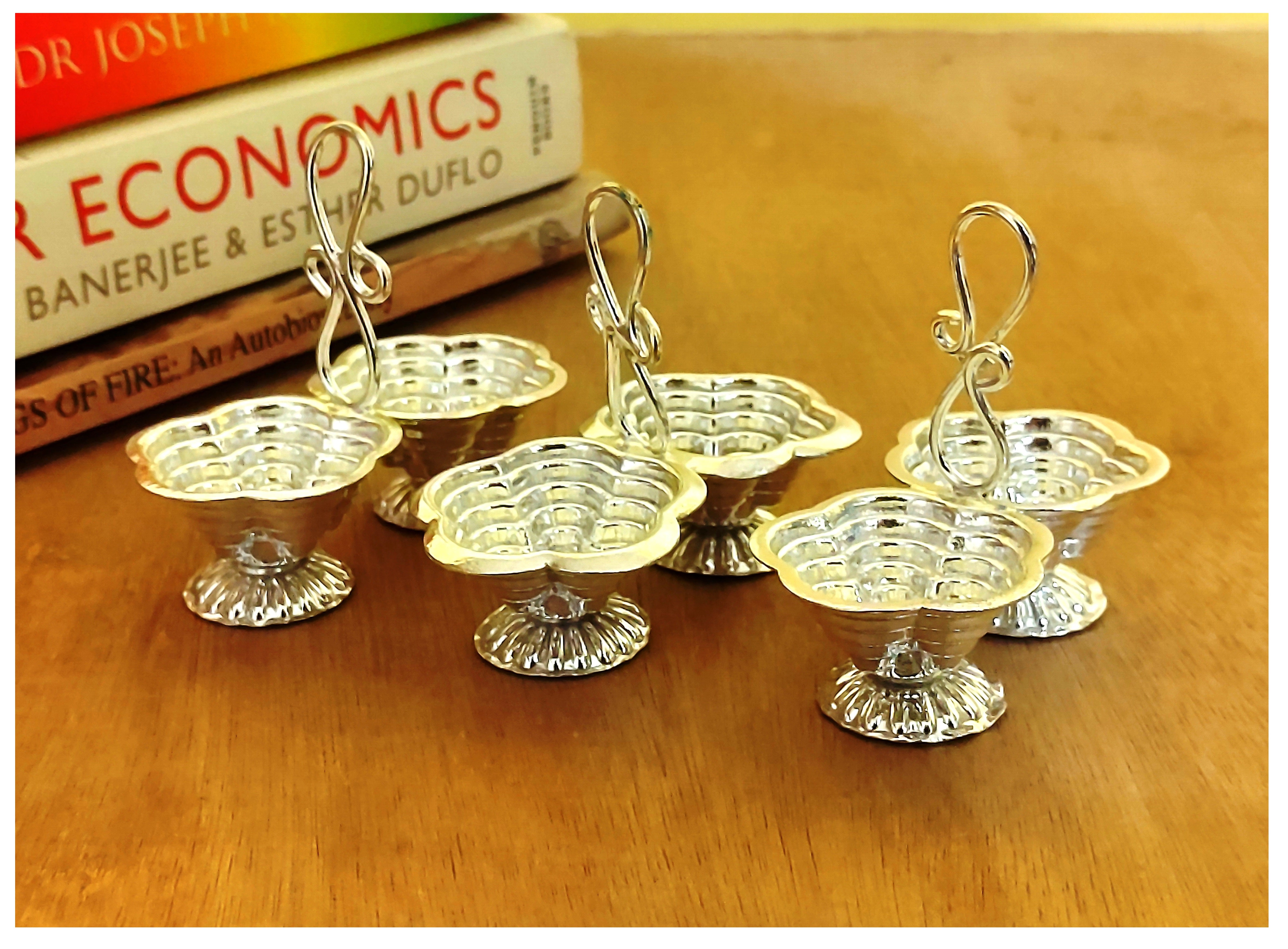Bengalen Silver Plated Haldi Kumkum Stand Pack of 03