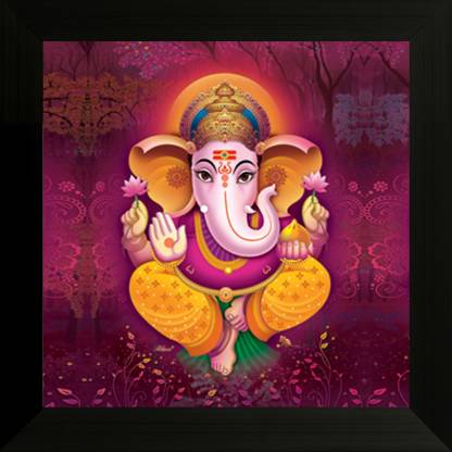 Nobility Ganesha Framed Painting - Special Effect Textured Wall Art Paintings