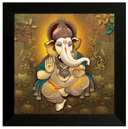 Nobility Ganesha Framed Painting - Special Effect Textured Wall Art Paintings