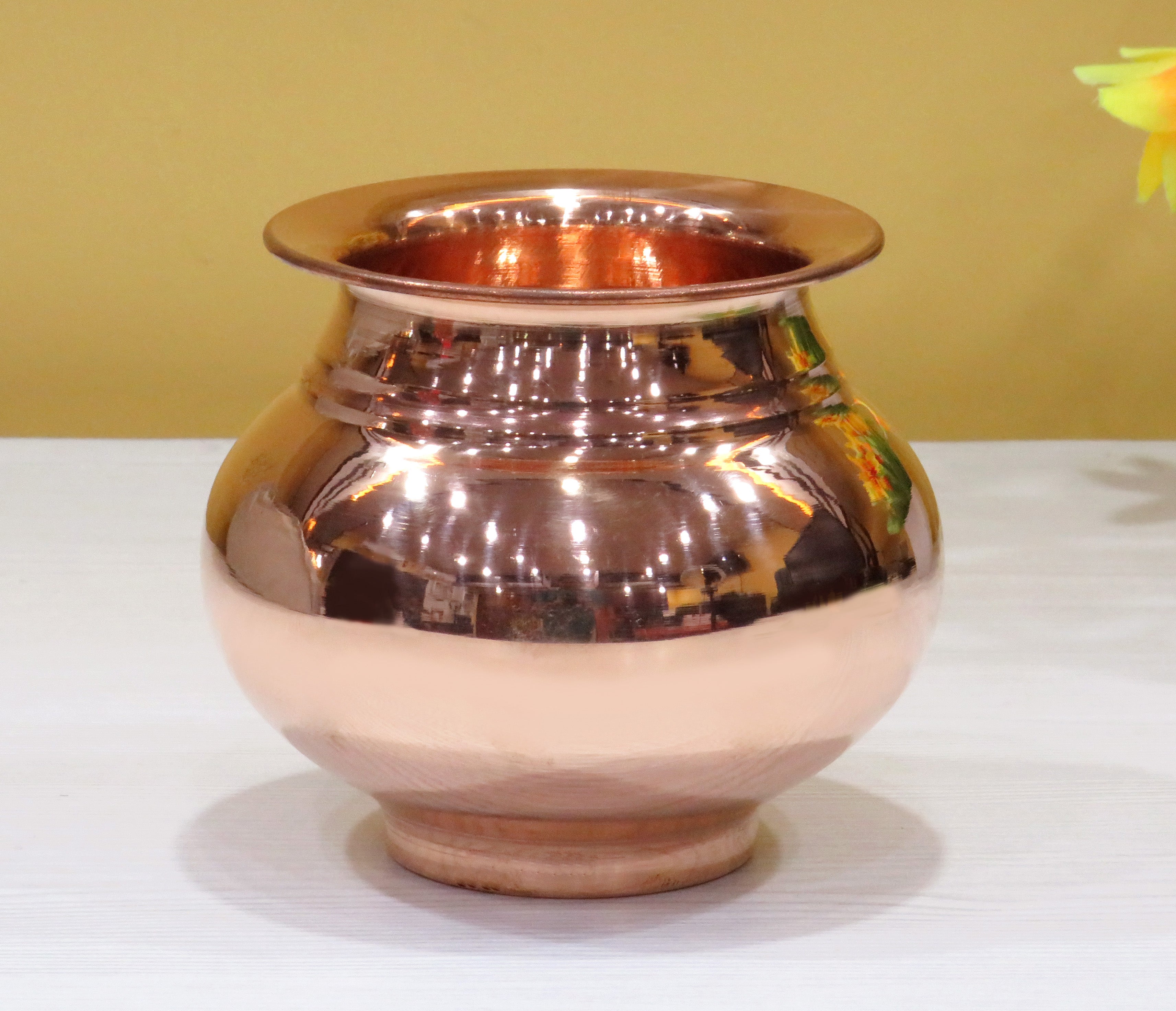 BENGALEN Copper Kalash Lota Gadwa Glossy Pooja Articles for Home Temple Decorative Puja Items for Poojan Purpose Return Gift