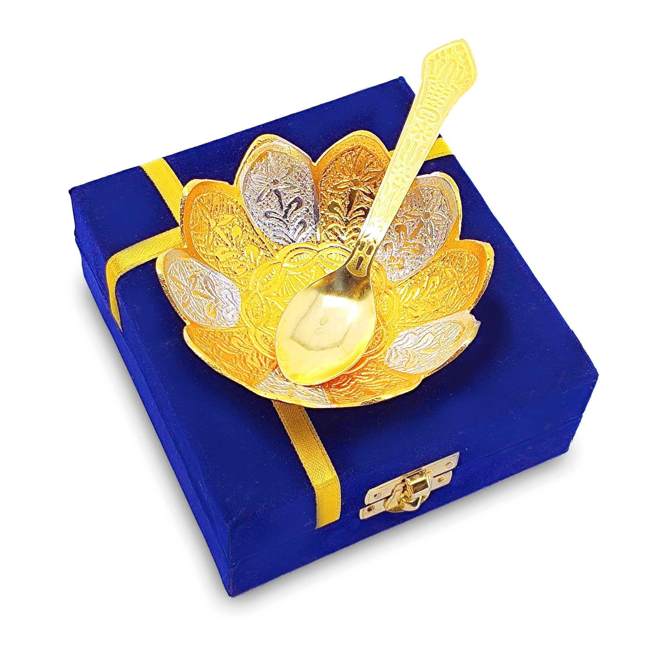 BENGALEN Gold & Silver Plated Bowl Spoon Set