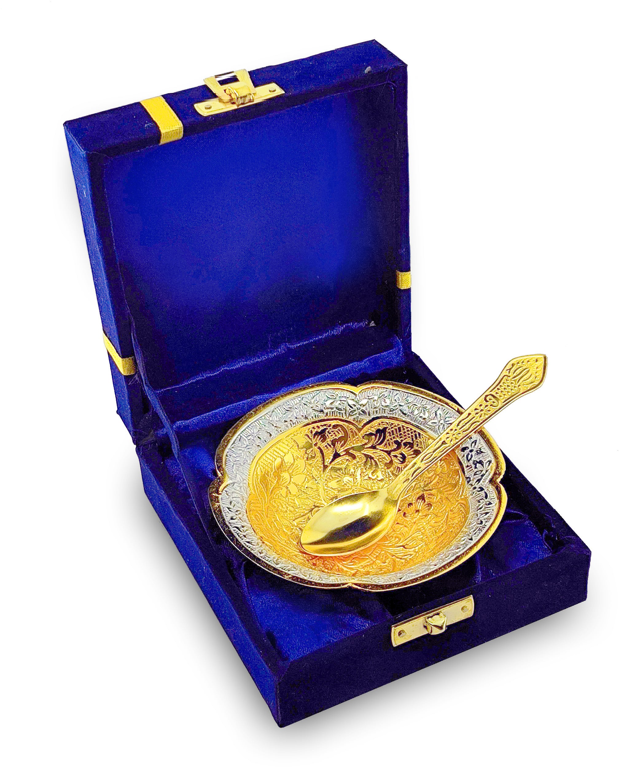 BENGALEN Gold & Silver Plated Bowl Spoon Set