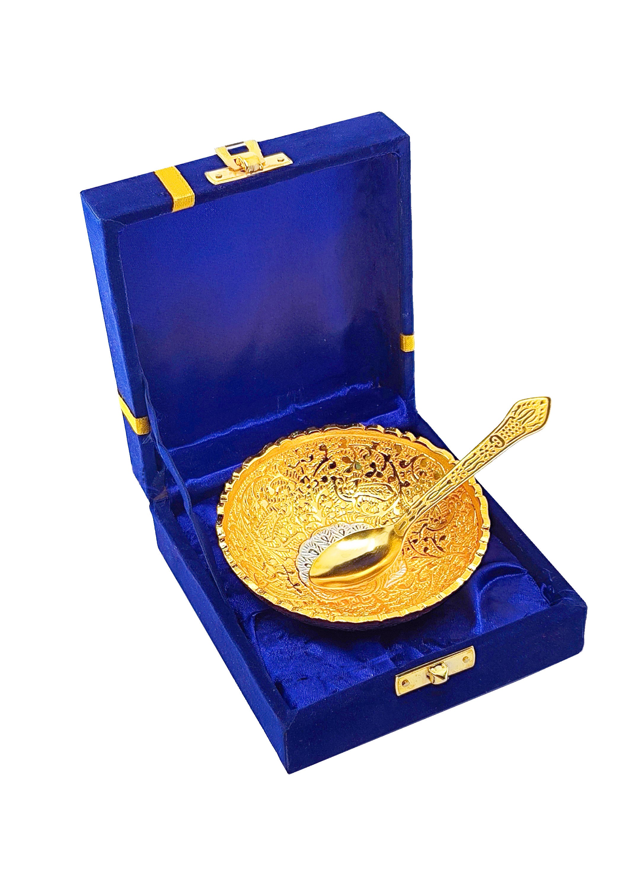 BENGALEN Gold & Silver Plated Bowl Spoon Set