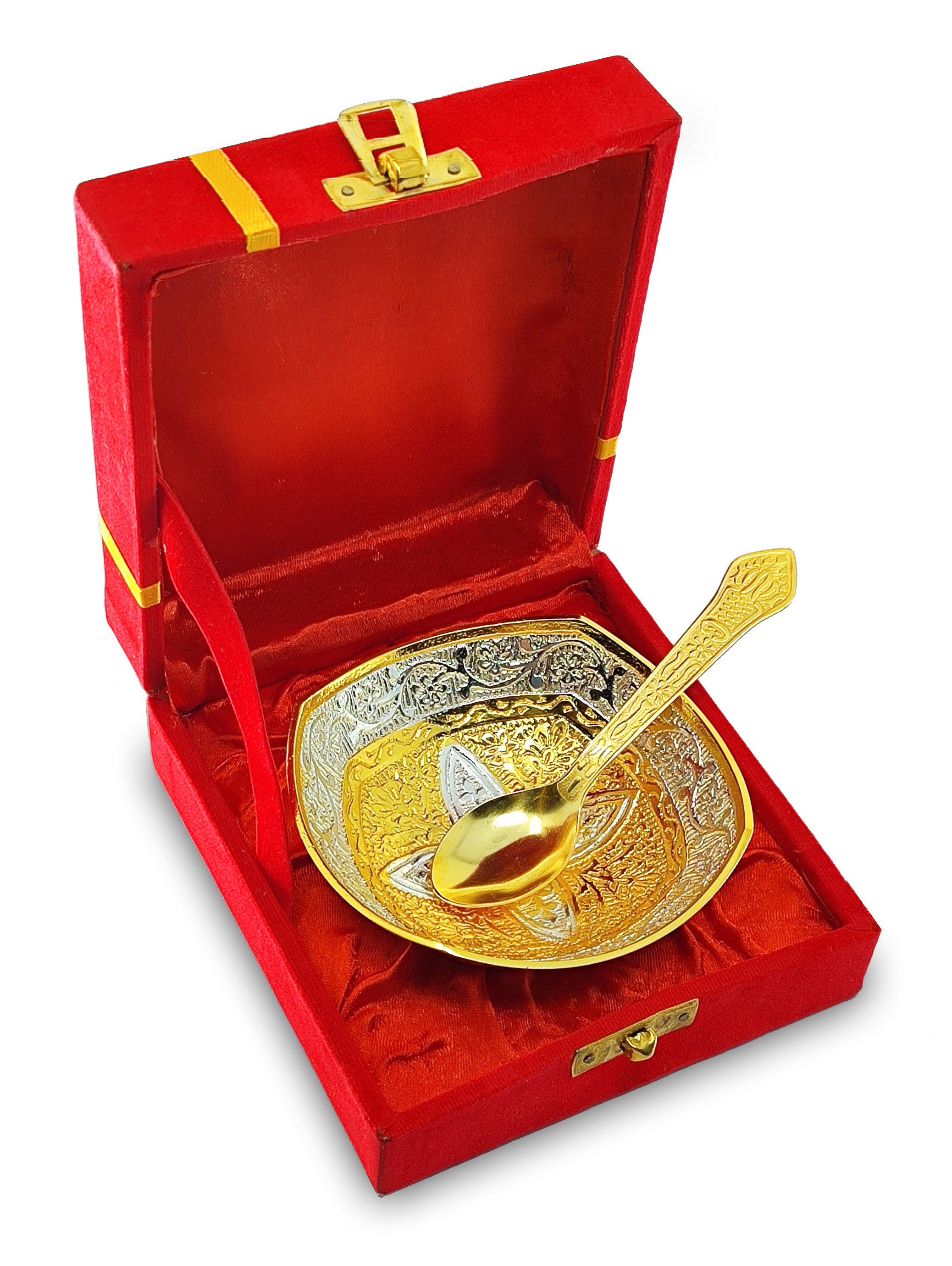 BENGALEN Gold & Silver Plated Bowl Spoon Set