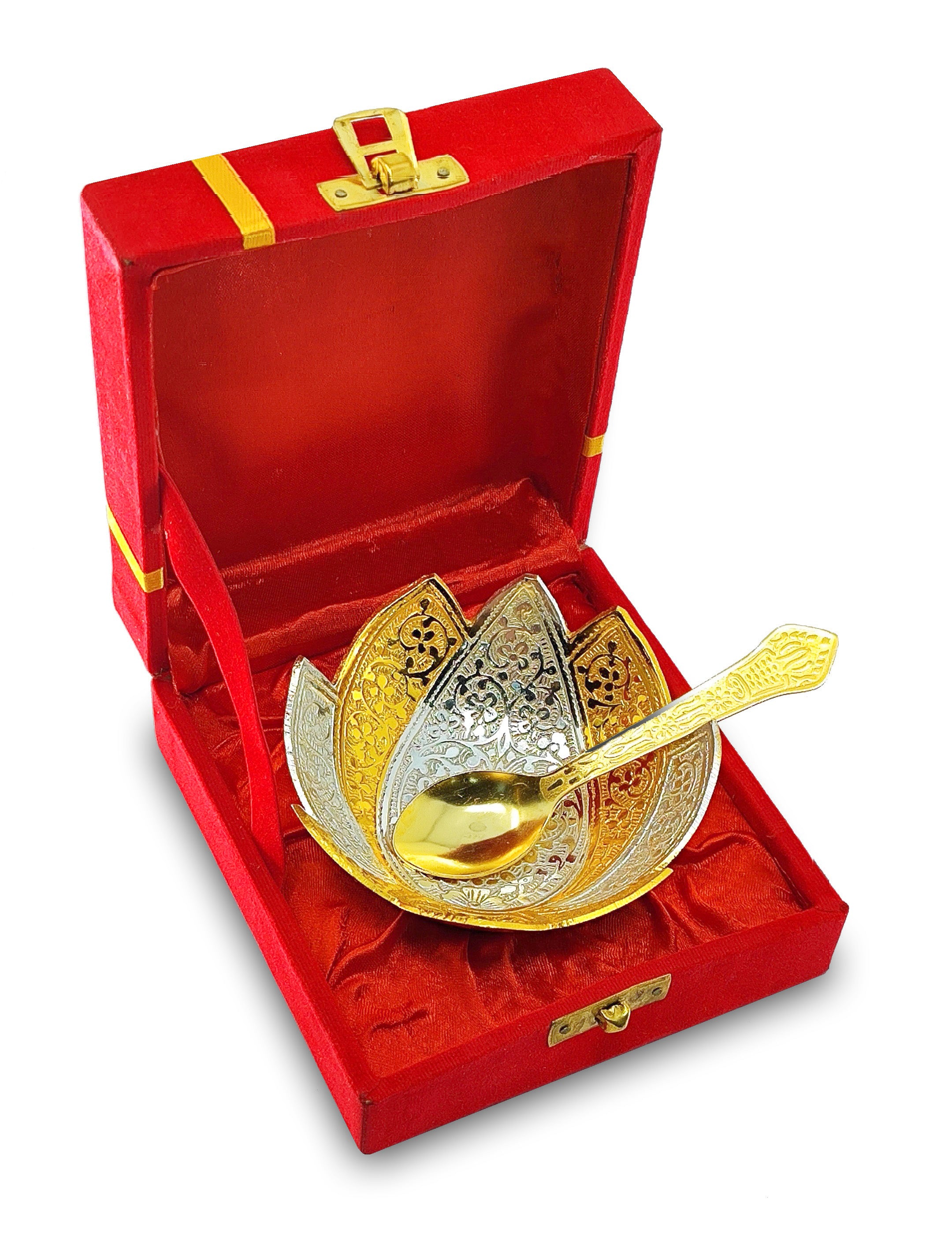 BENGALEN Gold & Silver Plated Bowl Spoon Set