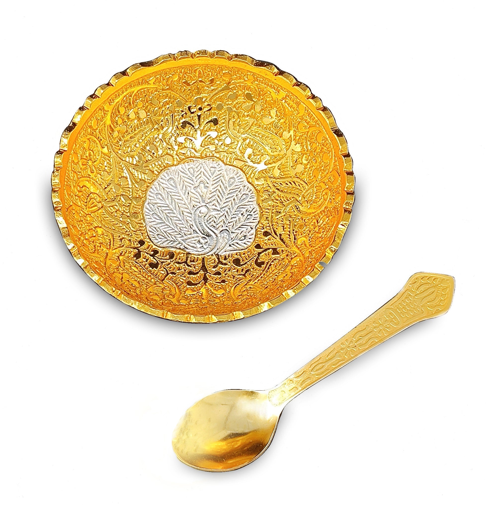 BENGALEN Gold & Silver Plated Bowl Spoon Set