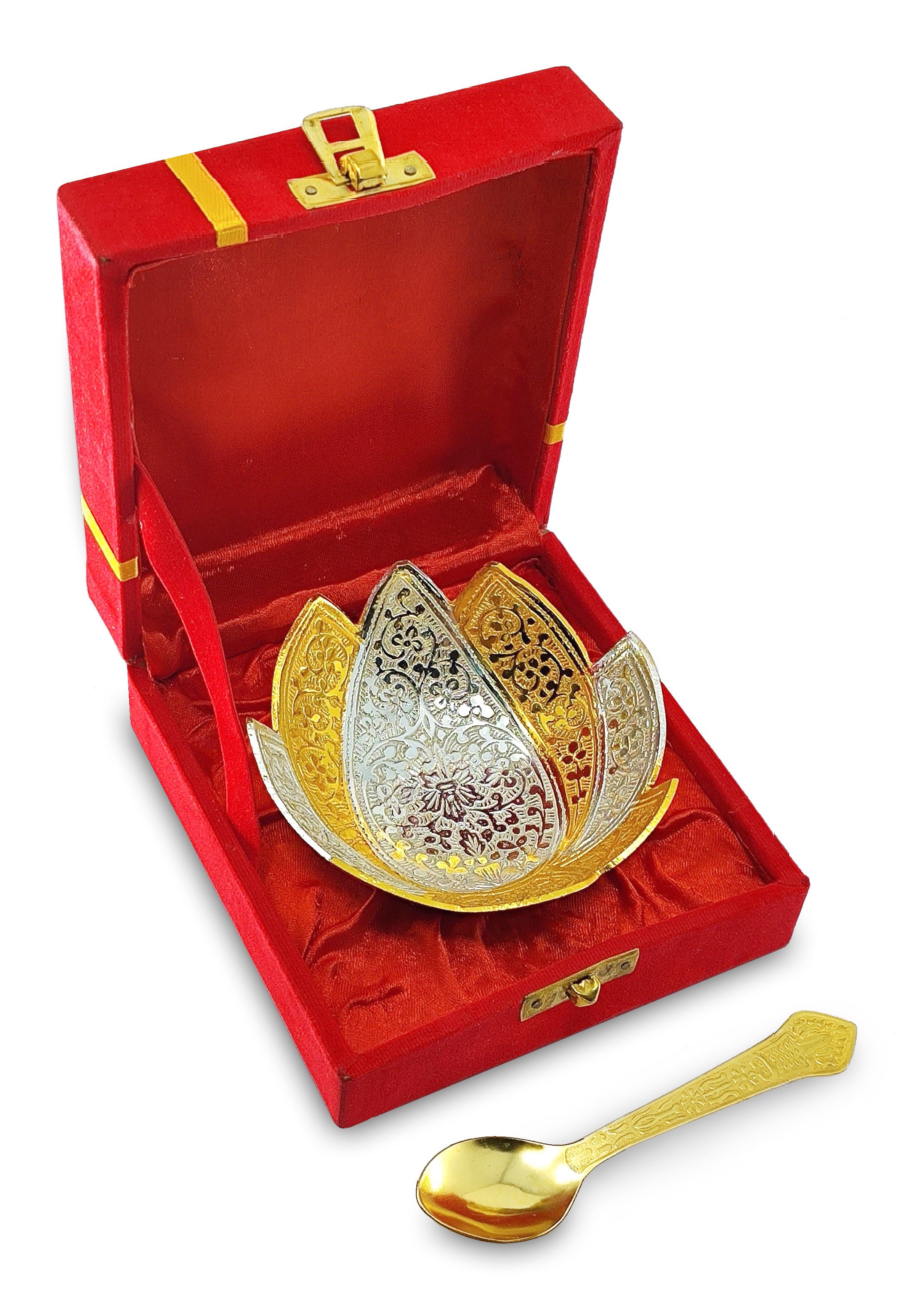 BENGALEN Gold & Silver Plated Bowl Spoon Set