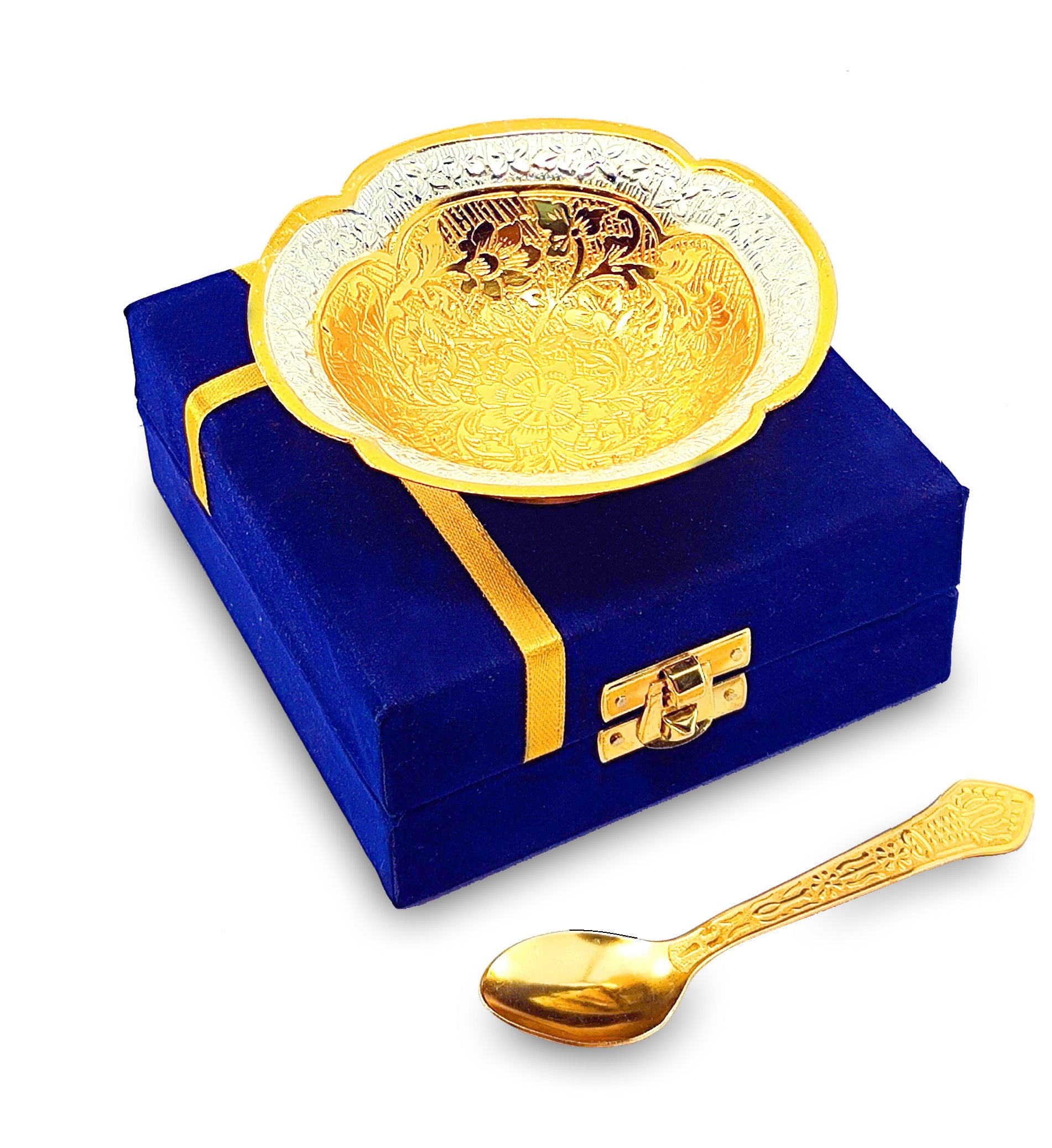 BENGALEN Gold & Silver Plated Bowl Spoon Set