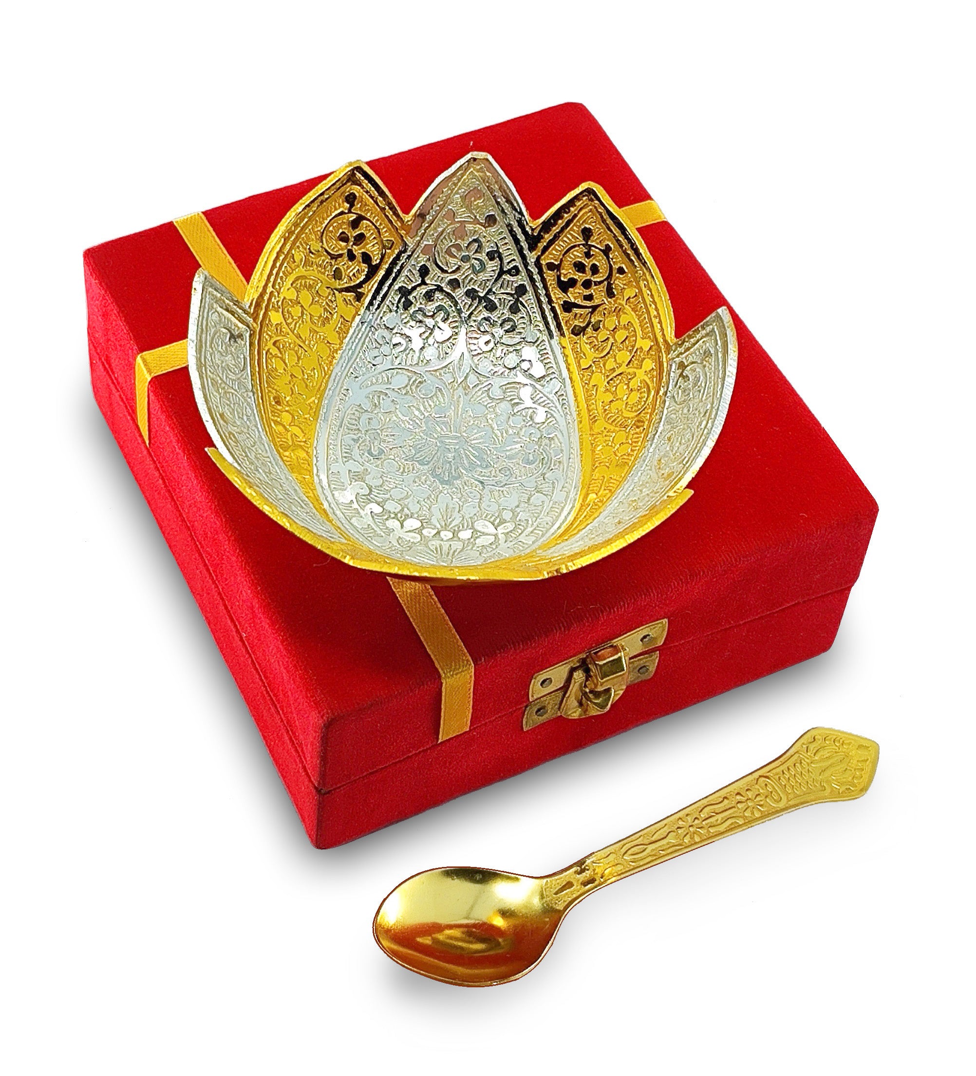 BENGALEN Gold & Silver Plated Bowl Spoon Set