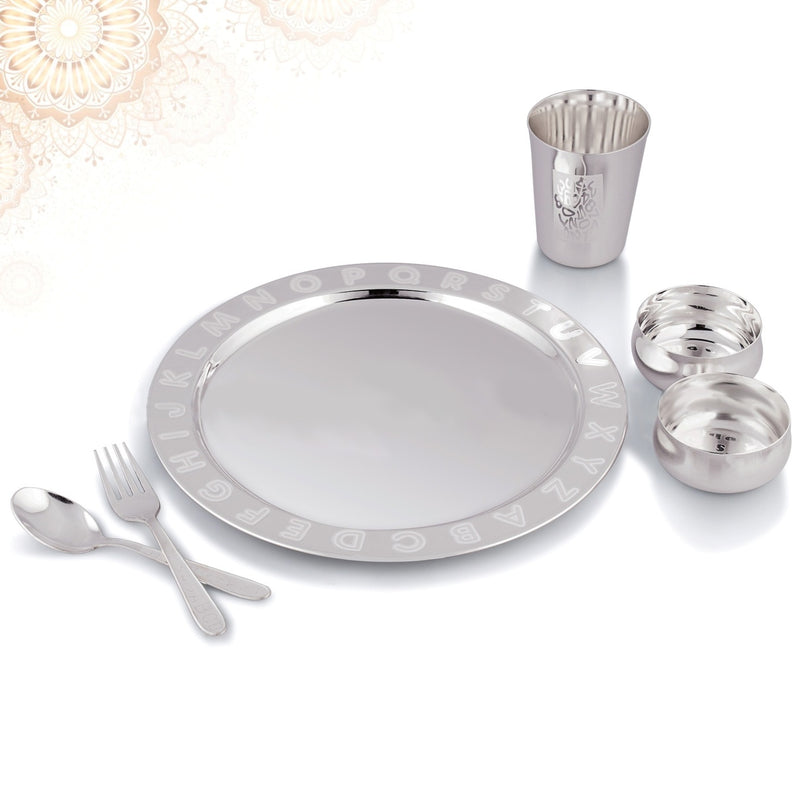 BENGALEN Pack of 6 Silver Plated Dinner Set for Baby Rice Ceremony  Annaprashan Gift for Boys Girls Birthday Dinner Set Price in India - Buy  BENGALEN Pack of 6 Silver Plated Dinner