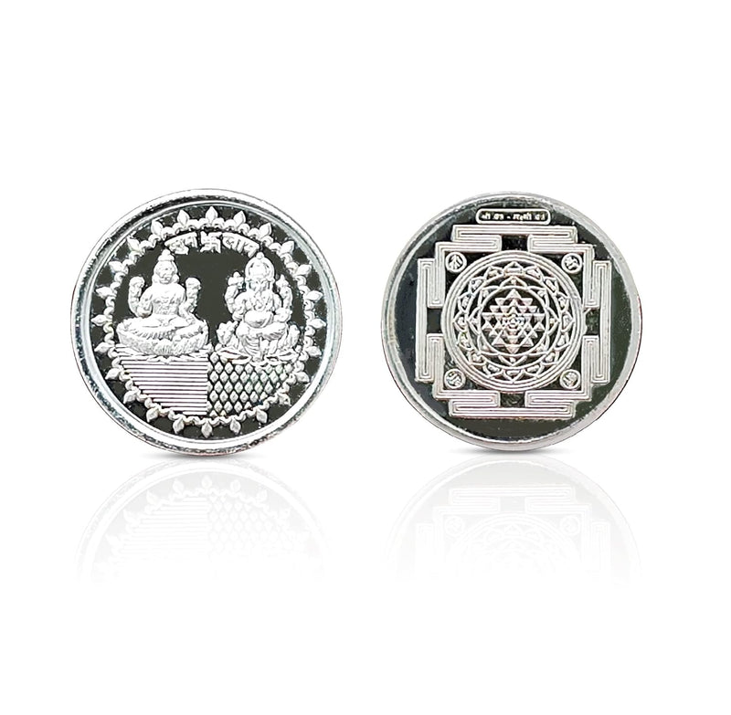 BENGALEN German Silver Coin 10 Grams Silver Plated Coins for Diwali Gift Home Pooja Items for Men Women Staff Customer Clients Corporate Wedding Return Gifts with Red Velvet Gift Box