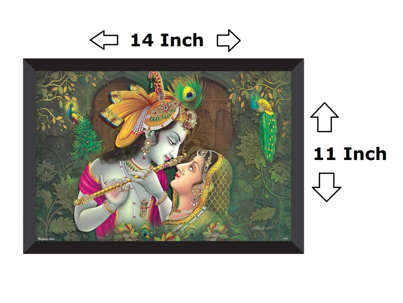 Nobility Radha Krishna Painting UV Textured Design Religious Framed Wall Art Decor Showpiece Figurine Idol Statue