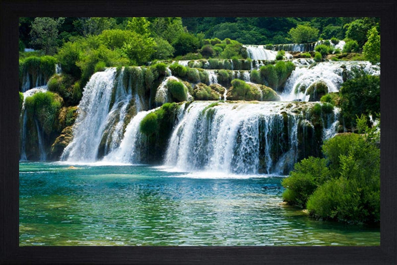 Nobility Waterfall Nature UV Coated Home Decorative Gift Item Framed Painting