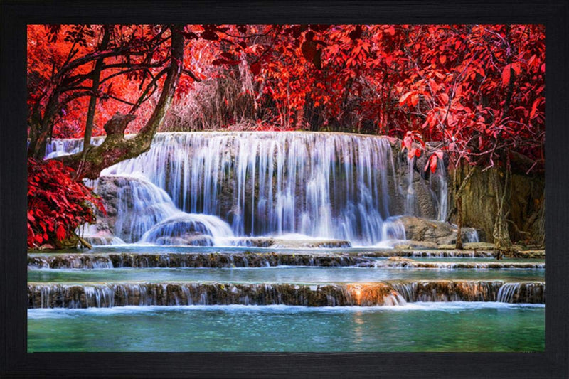 Nobility Nature Waterfall Large Synthetic Framed UV Digital Reprint Painting