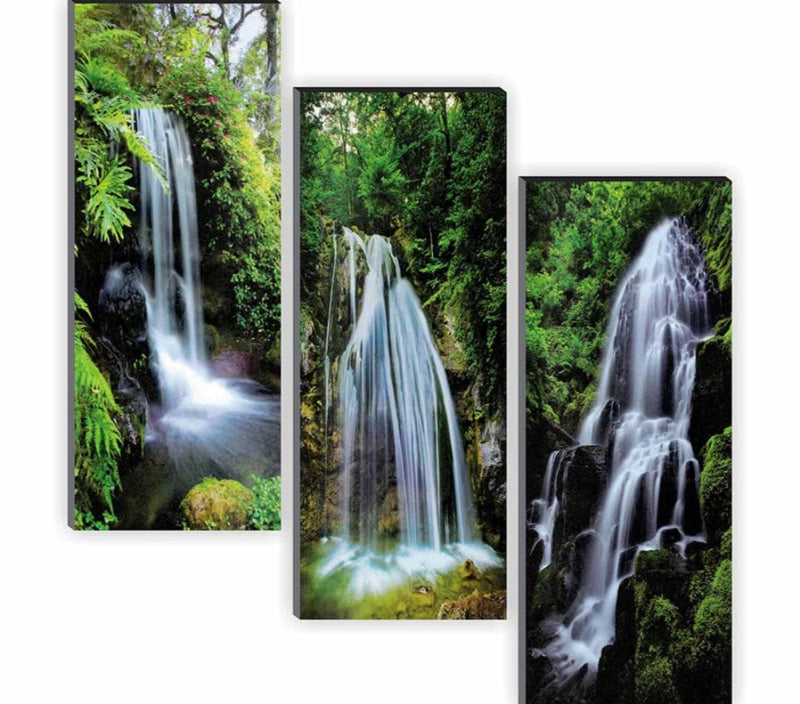 Nobility Waterfall 6MM MDF Framed Set of 3 Digital Reprint Painting