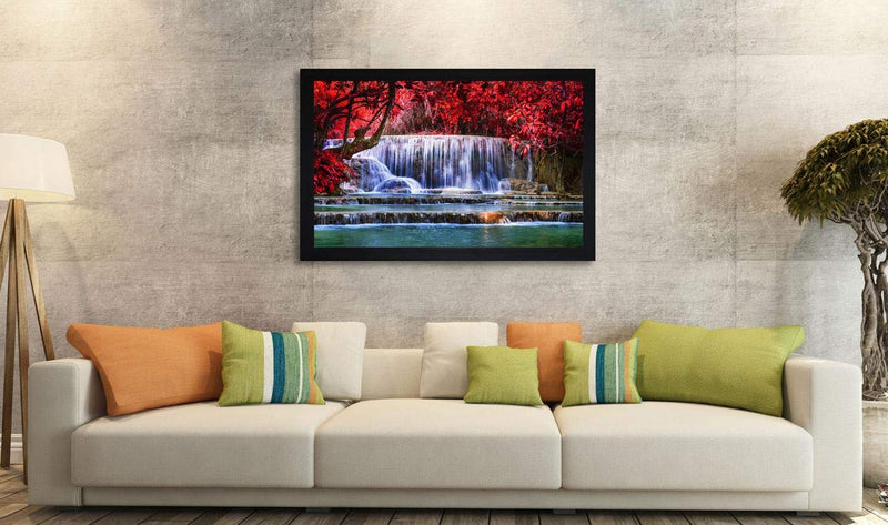 Nobility Nature Waterfall Large Synthetic Framed UV Digital Reprint Painting