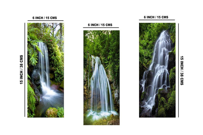 Nobility Waterfall 6MM MDF Framed Set of 3 Digital Reprint Painting