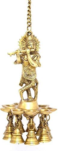 Bengalen Krishna Brass Hanging Diya with Bells