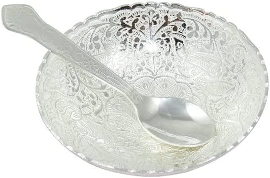 Bengalen Silver Plated Bowl Spoon Set for Diwali Wedding Housewarming Return Gift Items