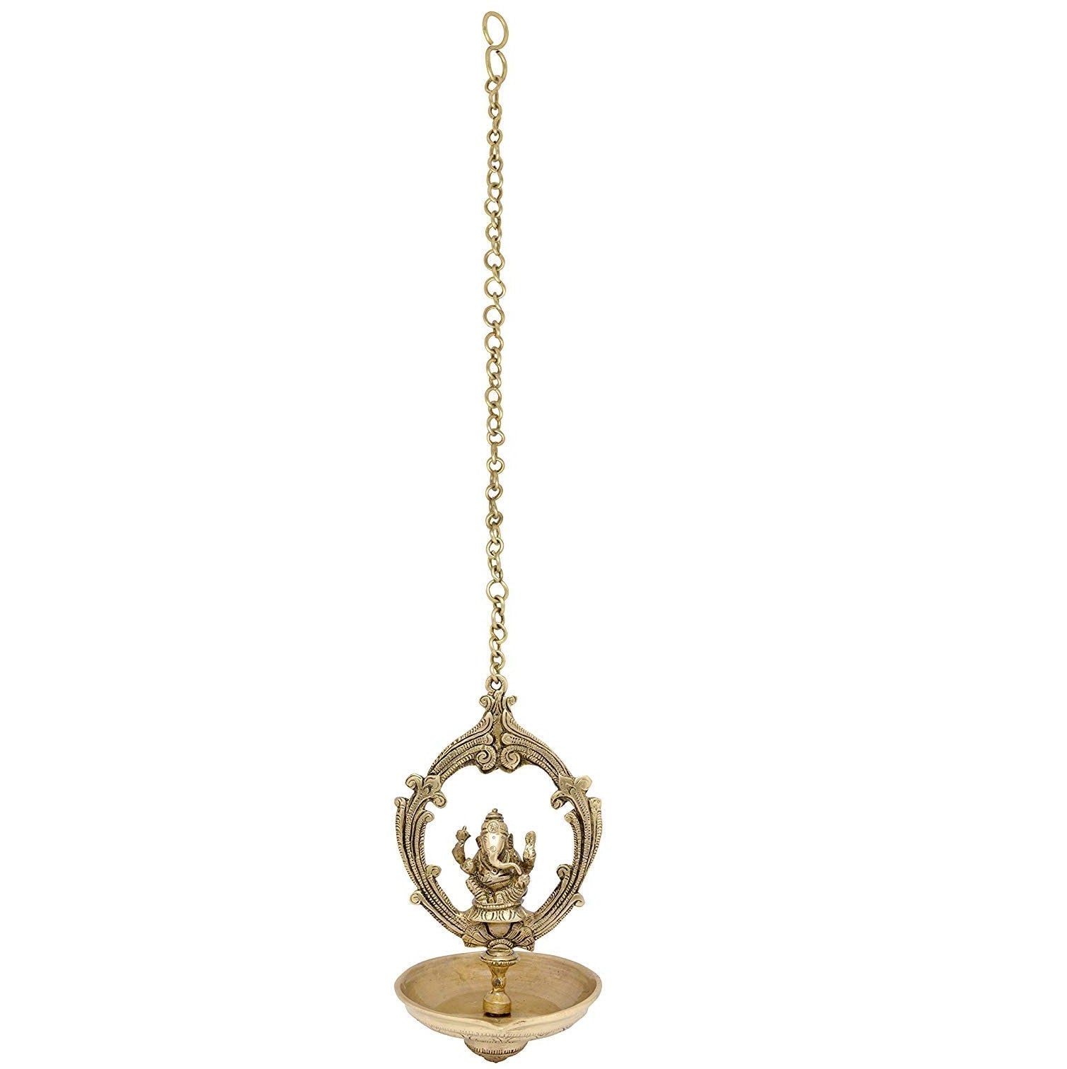 Bengalen Ganesha Oil Wick Brass Hanging Diya