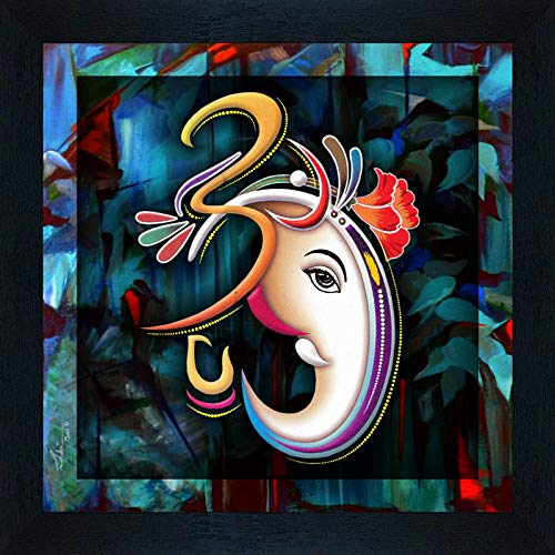 Nobility Ganesha Framed Painting Ganesh Wall Art Decor Statue Idol Decoration for Home, Living Room, Office, Gift for friends or family