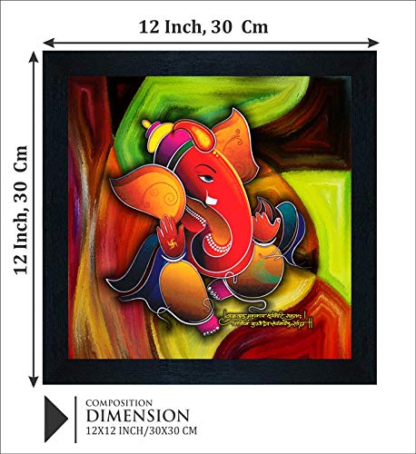 Nobility Ganesha UV Coated Multi-Effect Digital Reprint Painting Wall Art Statue