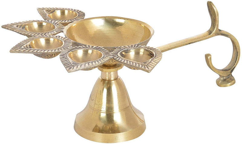 Bengalen Brass Panch Aarti Diya