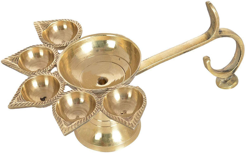 Bengalen Brass Panch Aarti Diya
