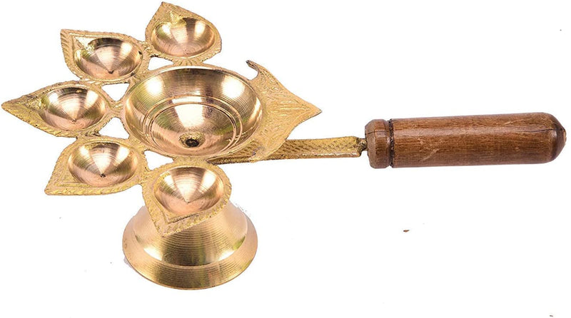 Bengalen Brass Panch Arti Diya for Pooja