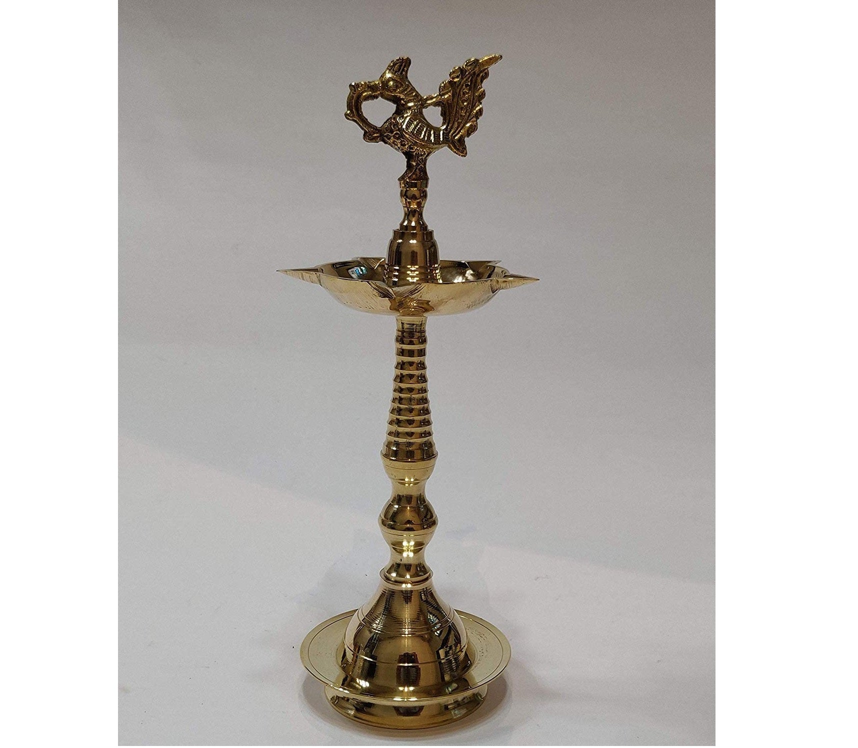 Bengalen Brass Peacock Mahabharat Diya Oil Traditional Samai Diya for Diwali Puja Kerela Deepak