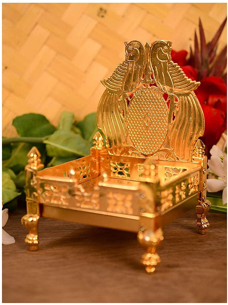 Bengalen God Singhasan, Gold Plated - Size : 6.5 x 4 x 4 inch