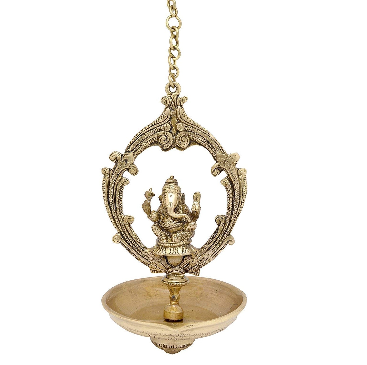 Bengalen Ganesha Oil Wick Brass Hanging Diya