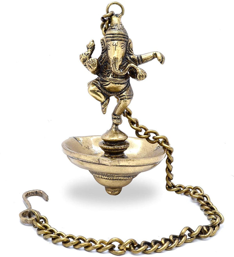 Bengalen Brass Dancing Ganesha Hanging Diya