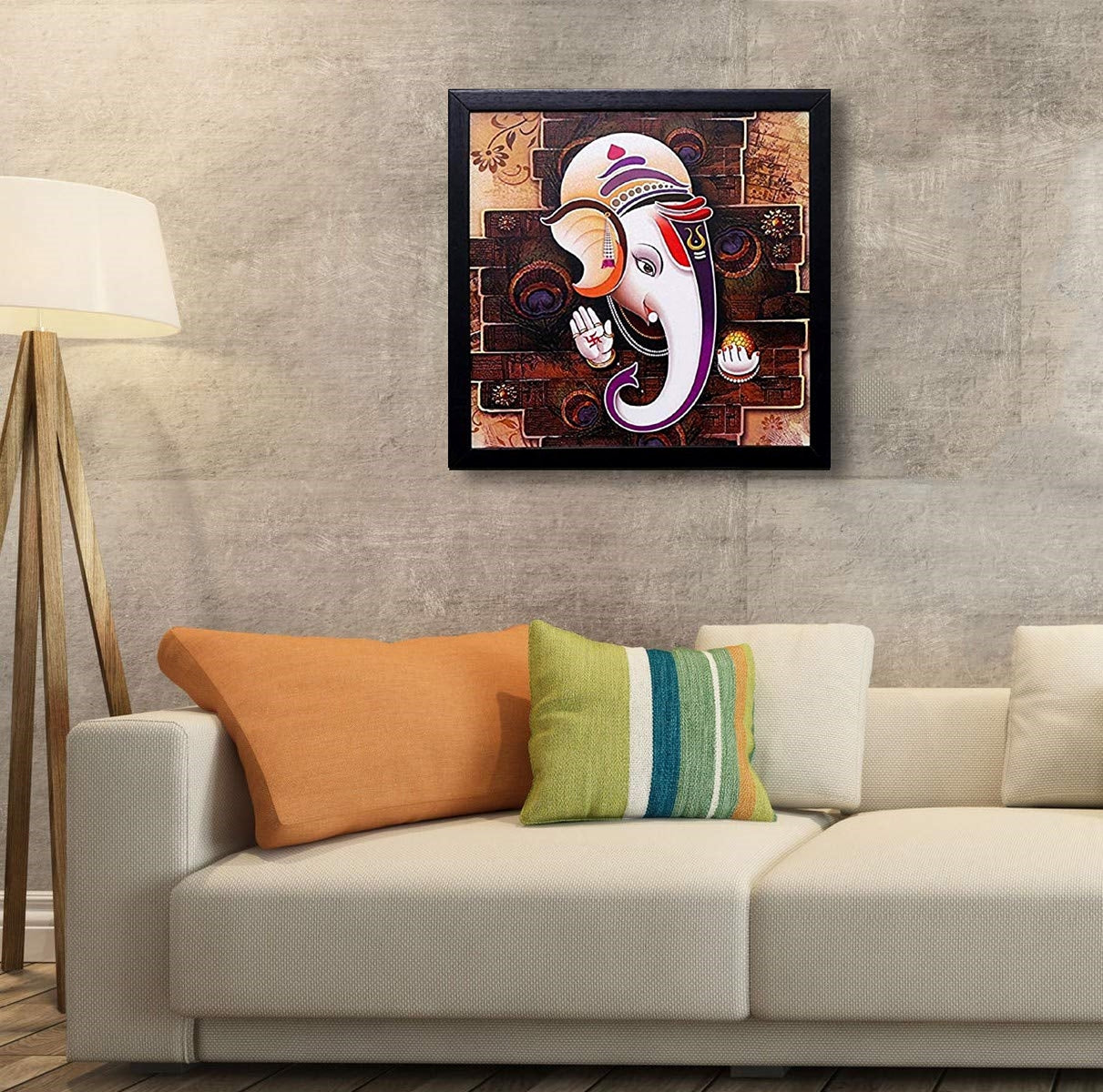 Nobility Ganesha Framed Painting Ganesh Wall Art Decor Statue Idol Decoration for Home, Living Room, Office, Gift for friends or family