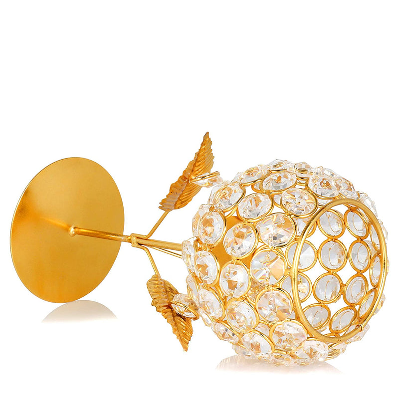 Bengalen Gold Plated Crystal Candle Holder Tea Light Stand Votive Decorative Tealight Holders